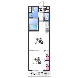 クリエオーレ南新町の物件間取画像